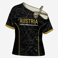 Custom World Football 2026 Austria Cross Shoulder Shirt Fussball WM Gemma Burschen Black Glory