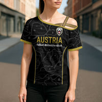 Custom World Football 2026 Austria Cross Shoulder Shirt Fussball WM Gemma Burschen Black Glory