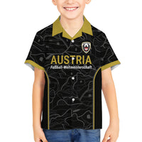 Custom World Football 2026 Austria Kid Hawaiian Shirt Fussball WM Gemma Burschen Black Glory
