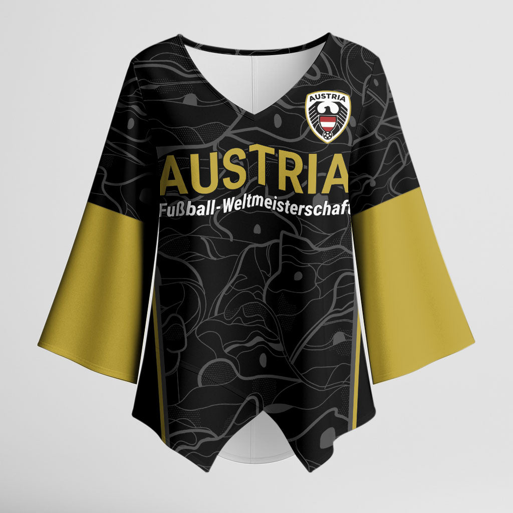 Custom World Football 2026 Austria Kimono Sleeve Blouse Fussball WM Gemma Burschen Black Glory