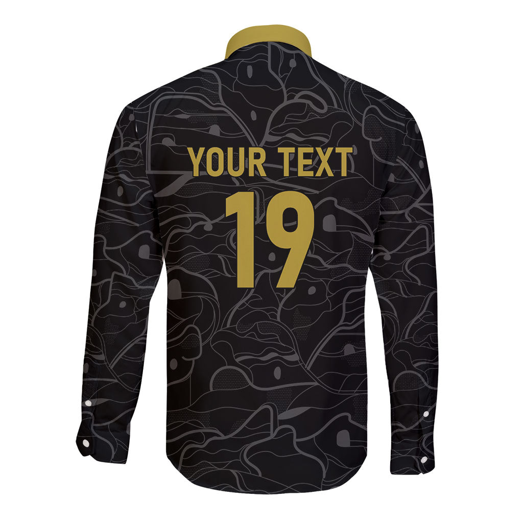Custom World Football 2026 Austria Long Sleeve Button Shirt Fussball WM Gemma Burschen Black Glory