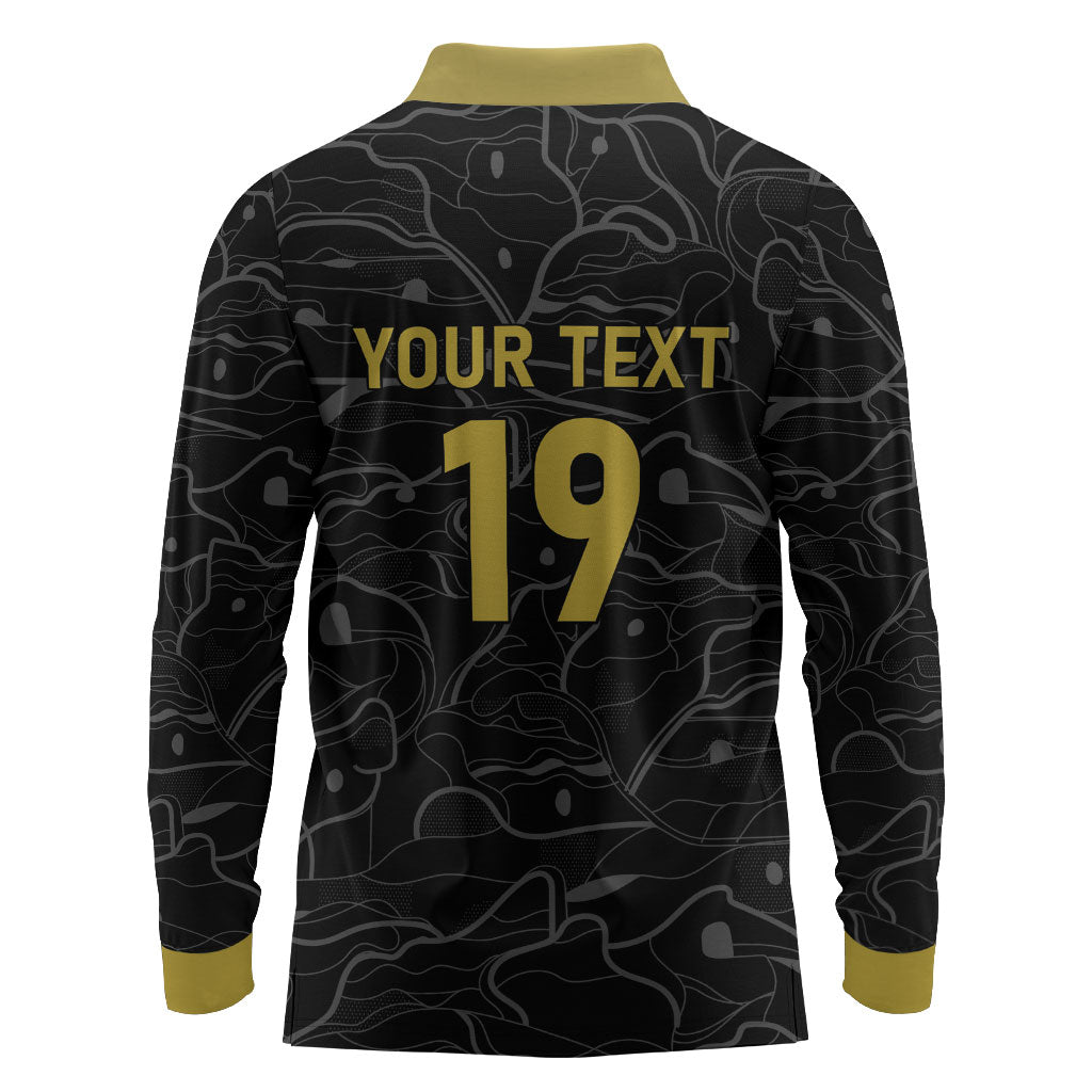 Custom World Football 2026 Austria Long Sleeve Polo Shirt Fussball WM Gemma Burschen Black Glory
