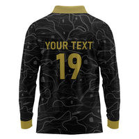 Custom World Football 2026 Austria Long Sleeve Polo Shirt Fussball WM Gemma Burschen Black Glory