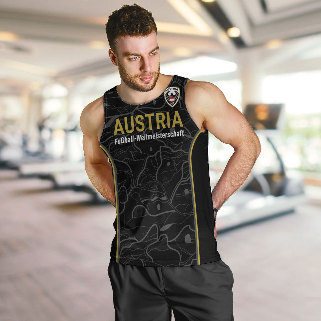 Custom World Football 2026 Austria Men Tank Top Fussball WM Gemma Burschen Black Glory