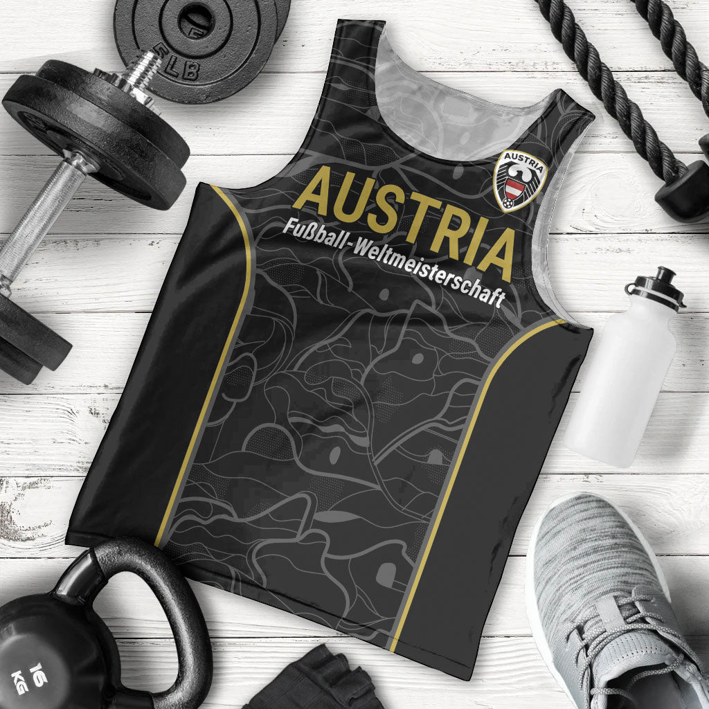 Custom World Football 2026 Austria Men Tank Top Fussball WM Gemma Burschen Black Glory