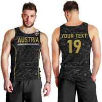 Custom World Football 2026 Austria Men Tank Top Fussball WM Gemma Burschen Black Glory