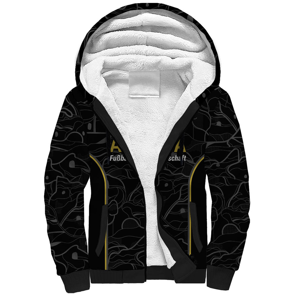 Custom World Football 2026 Austria Sherpa Hoodie Fussball WM Gemma Burschen Black Glory