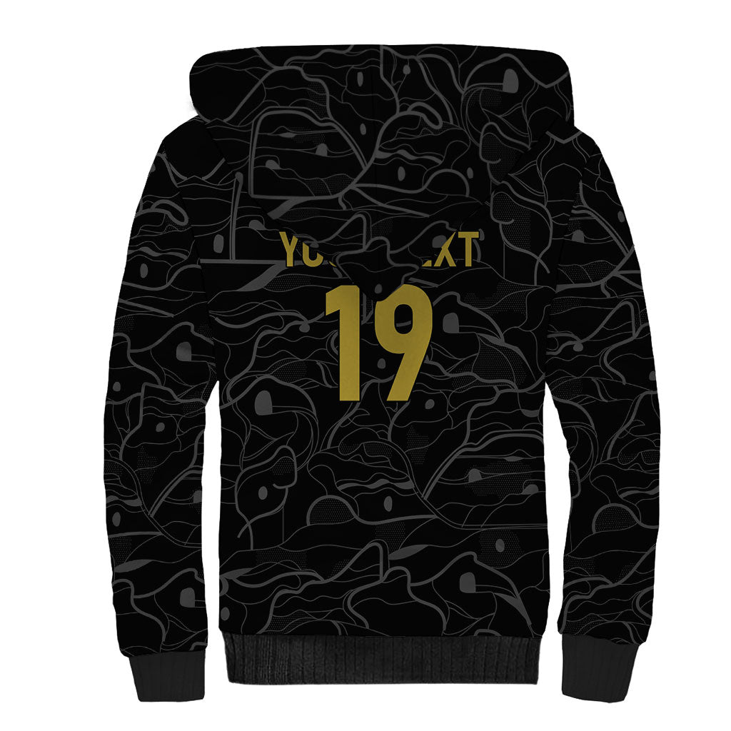 Custom World Football 2026 Austria Sherpa Hoodie Fussball WM Gemma Burschen Black Glory