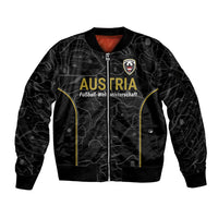 Custom World Football 2026 Austria Sleeve Zip Bomber Jacket Fussball WM Gemma Burschen Black Glory