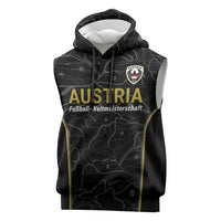 Custom World Football 2026 Austria Sleeveless Hoodie Fussball WM Gemma Burschen Black Glory