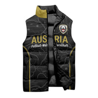 Custom World Football 2026 Austria Sleeveless Puffer Jacket Fussball WM Gemma Burschen Black Glory