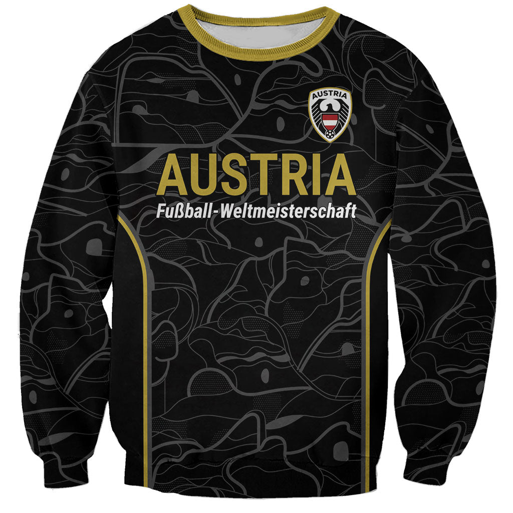 Custom World Football 2026 Austria Sweatshirt Fussball WM Gemma Burschen Black Glory