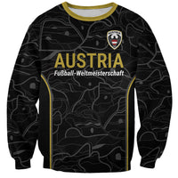 Custom World Football 2026 Austria Sweatshirt Fussball WM Gemma Burschen Black Glory