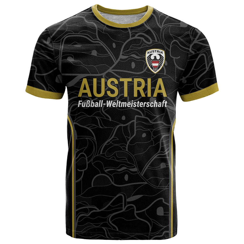 Custom World Football 2026 Austria T Shirt Fussball WM Gemma Burschen Black Glory