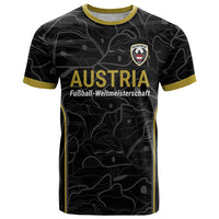 Custom World Football 2026 Austria T Shirt Fussball WM Gemma Burschen Black Glory