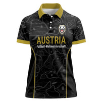 Custom World Football 2026 Austria Women Polo Shirt Fussball WM Gemma Burschen Black Glory