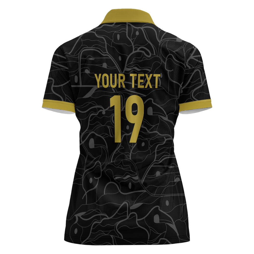 Custom World Football 2026 Austria Women Polo Shirt Fussball WM Gemma Burschen Black Glory