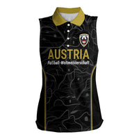 Custom World Football 2026 Austria Women Sleeveless Polo Shirt Fussball WM Gemma Burschen Black Glory