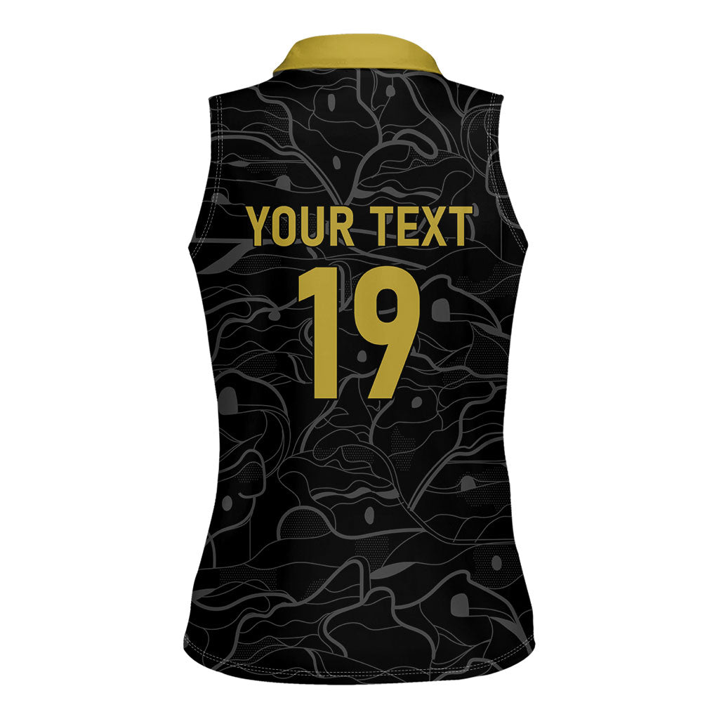 Custom World Football 2026 Austria Women Sleeveless Polo Shirt Fussball WM Gemma Burschen Black Glory