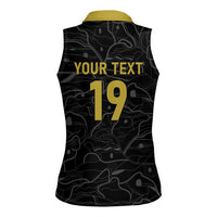 Custom World Football 2026 Austria Women Sleeveless Polo Shirt Fussball WM Gemma Burschen Black Glory