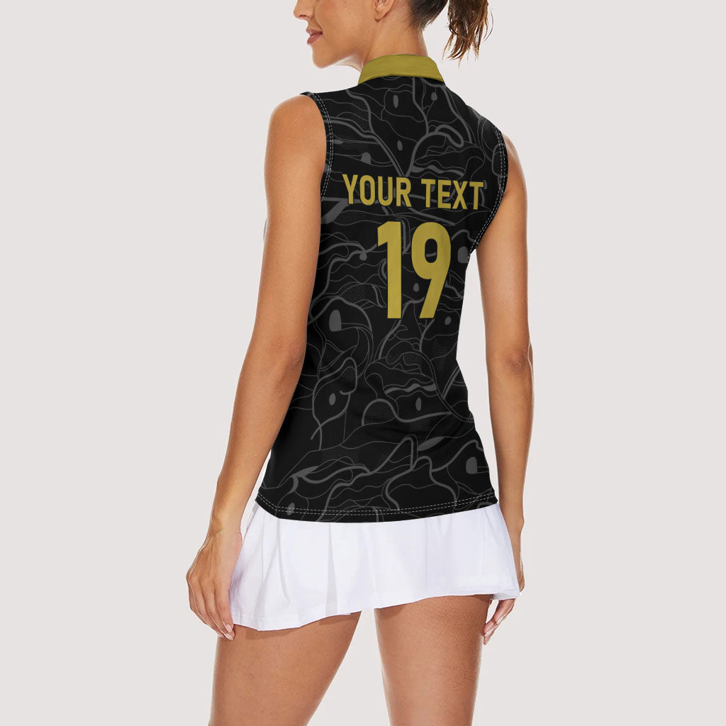 Custom World Football 2026 Austria Women Sleeveless Polo Shirt Fussball WM Gemma Burschen Black Glory