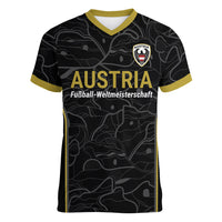 Custom World Football 2026 Austria Women V-Neck T-Shirt Fussball WM Gemma Burschen Black Glory