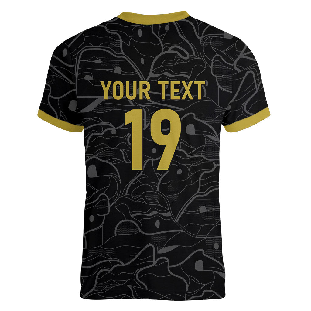 Custom World Football 2026 Austria Women V-Neck T-Shirt Fussball WM Gemma Burschen Black Glory