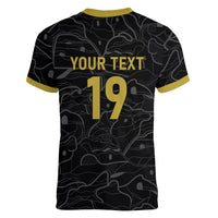 Custom World Football 2026 Austria Women V-Neck T-Shirt Fussball WM Gemma Burschen Black Glory