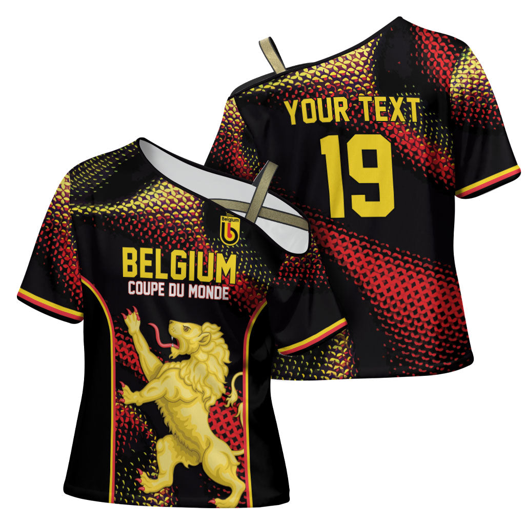 Custom World Football 2026 Belgium Cross Shoulder Shirt Tous Ensemble Coupe du Monde Glory