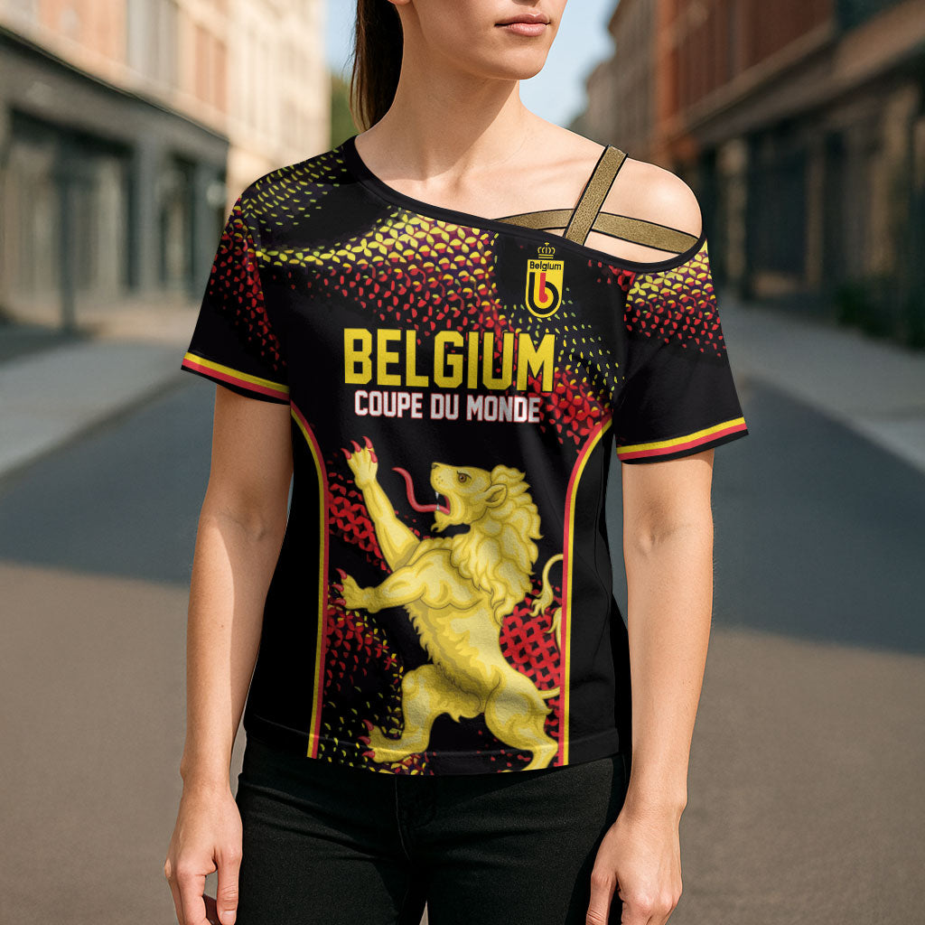 Custom World Football 2026 Belgium Cross Shoulder Shirt Tous Ensemble Coupe du Monde Glory