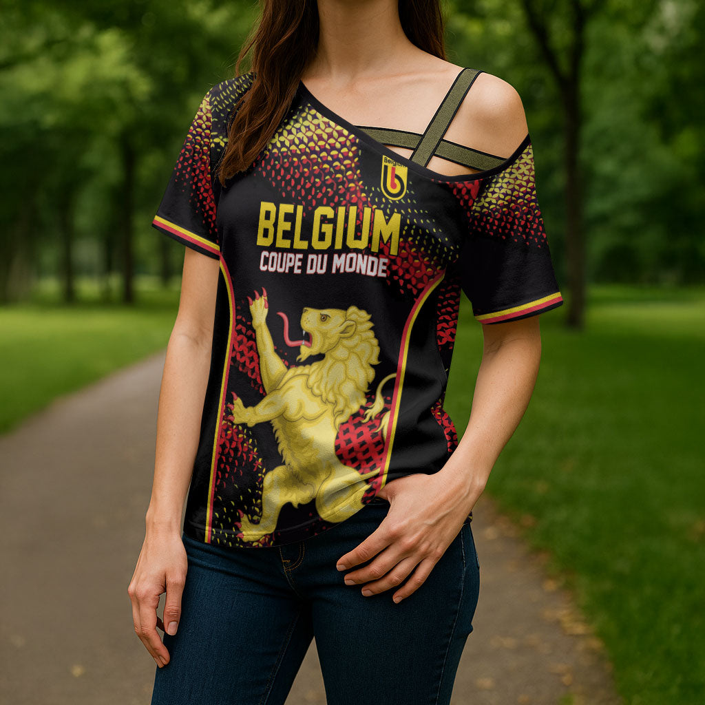 Custom World Football 2026 Belgium Cross Shoulder Shirt Tous Ensemble Coupe du Monde Glory