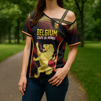 Custom World Football 2026 Belgium Cross Shoulder Shirt Tous Ensemble Coupe du Monde Glory