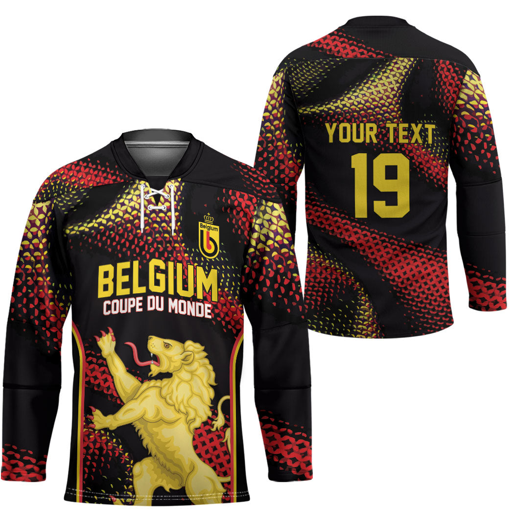 Custom World Football 2026 Belgium Hockey Jersey Tous Ensemble Coupe du Monde Glory