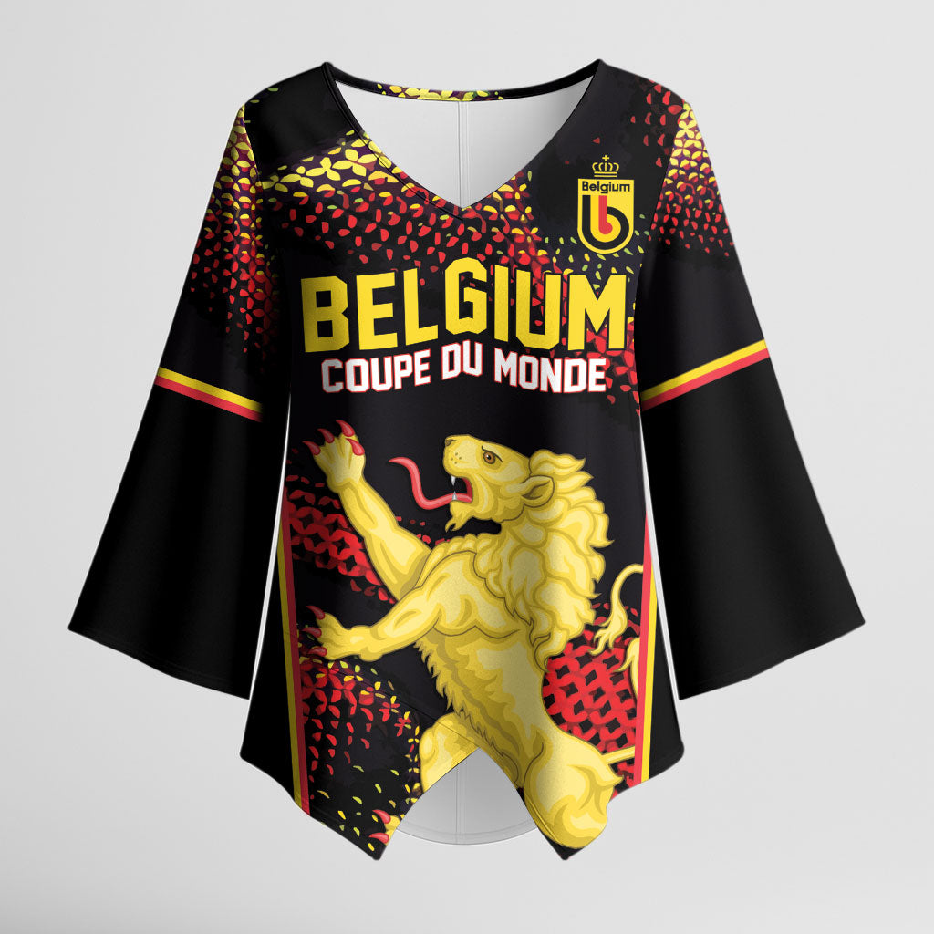 Custom World Football 2026 Belgium Kimono Sleeve Blouse Tous Ensemble Coupe du Monde Glory