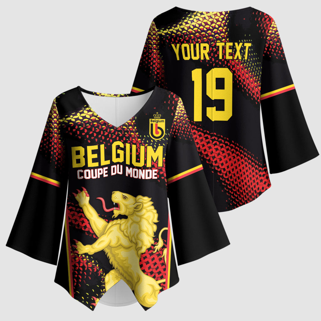 Custom World Football 2026 Belgium Kimono Sleeve Blouse Tous Ensemble Coupe du Monde Glory