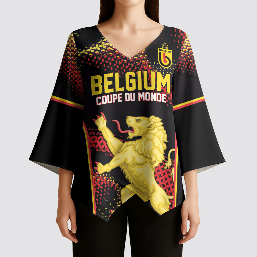 Custom World Football 2026 Belgium Kimono Sleeve Blouse Tous Ensemble Coupe du Monde Glory