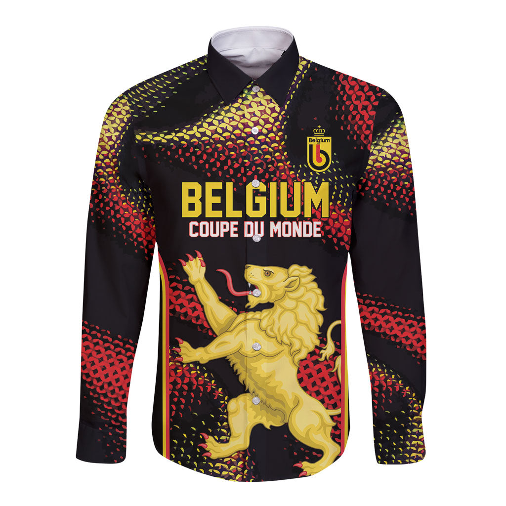Custom World Football 2026 Belgium Long Sleeve Button Shirt Tous Ensemble Coupe du Monde Glory