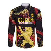 Custom World Football 2026 Belgium Long Sleeve Button Shirt Tous Ensemble Coupe du Monde Glory