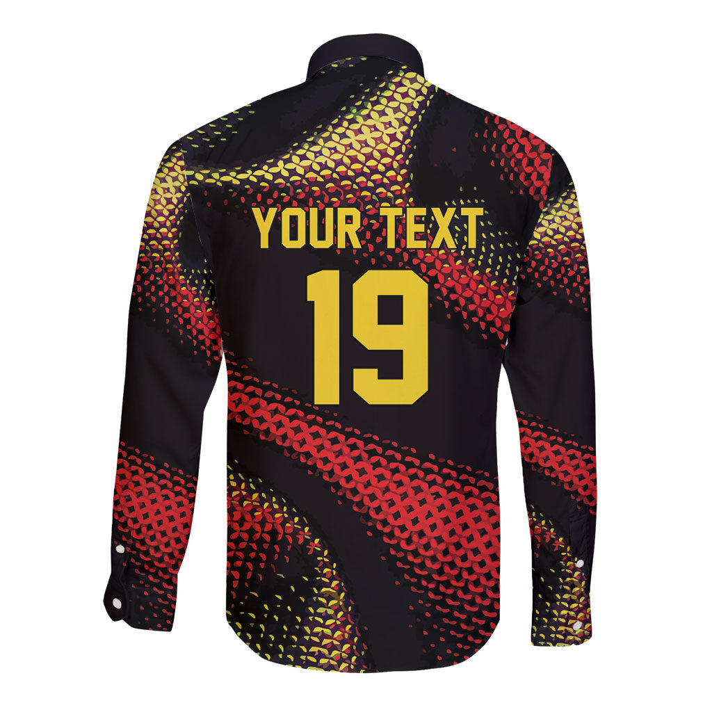 Custom World Football 2026 Belgium Long Sleeve Button Shirt Tous Ensemble Coupe du Monde Glory