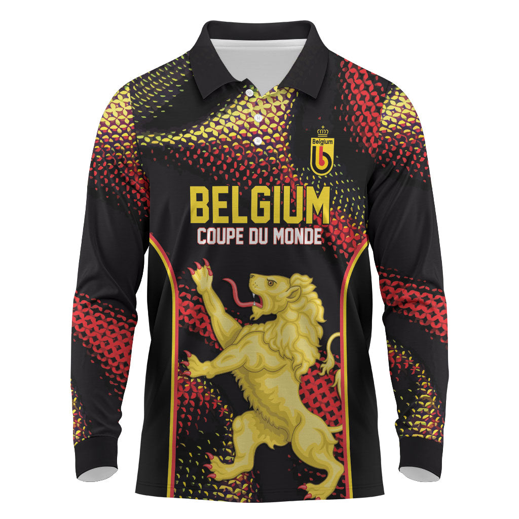 Custom World Football 2026 Belgium Long Sleeve Polo Shirt Tous Ensemble Coupe du Monde Glory