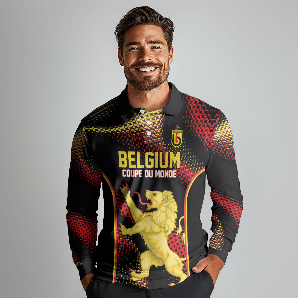 Custom World Football 2026 Belgium Long Sleeve Polo Shirt Tous Ensemble Coupe du Monde Glory