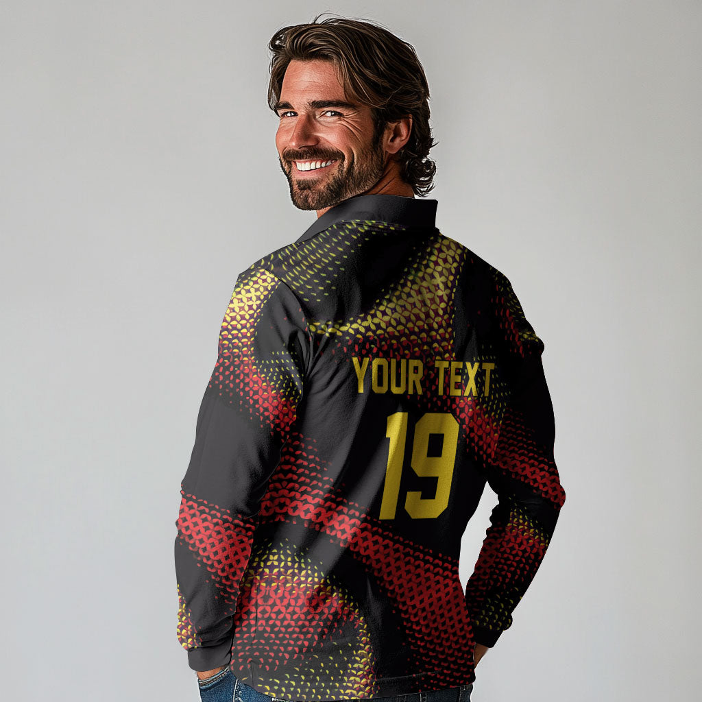 Custom World Football 2026 Belgium Long Sleeve Polo Shirt Tous Ensemble Coupe du Monde Glory