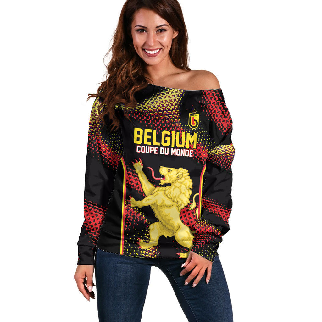 Custom World Football 2026 Belgium Off Shoulder Sweater Tous Ensemble Coupe du Monde Glory