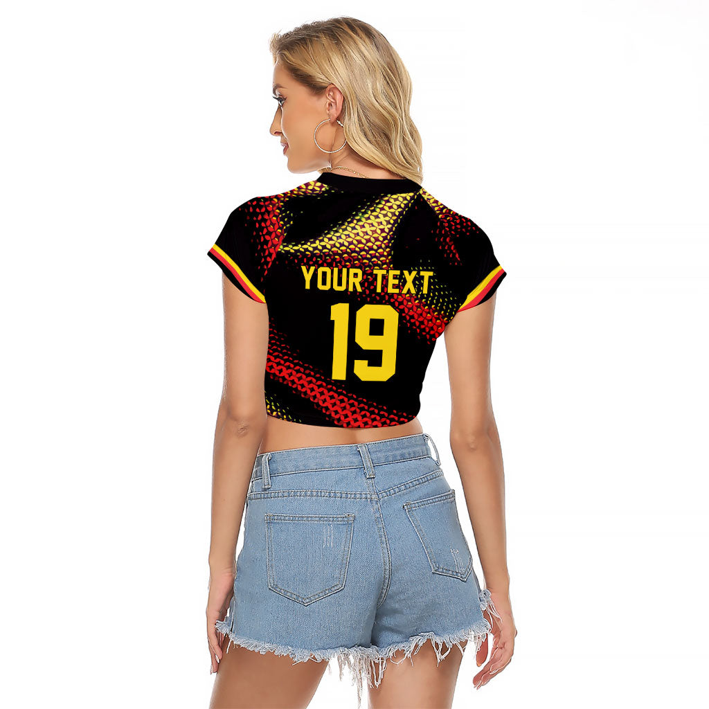 Custom World Football 2026 Belgium Raglan Cropped T Shirt Tous Ensemble Coupe du Monde Glory