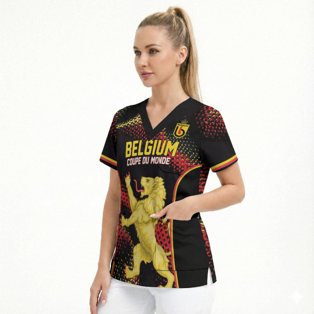 Custom World Football 2026 Belgium Scrub Top Tous Ensemble Coupe du Monde Glory