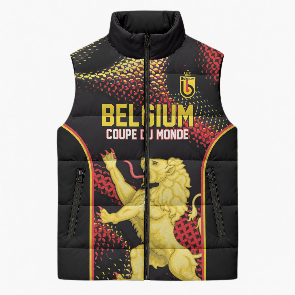 Custom World Football 2026 Belgium Sleeveless Puffer Jacket Tous Ensemble Coupe du Monde Glory