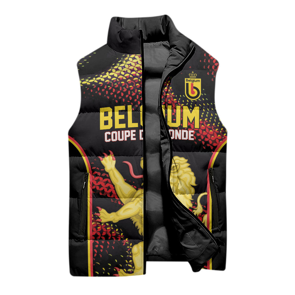 Custom World Football 2026 Belgium Sleeveless Puffer Jacket Tous Ensemble Coupe du Monde Glory