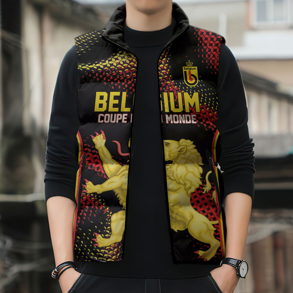 Custom World Football 2026 Belgium Sleeveless Puffer Jacket Tous Ensemble Coupe du Monde Glory