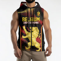 Custom World Football 2026 Belgium Sleeveless Zip Hoodie Tous Ensemble Coupe du Monde Glory