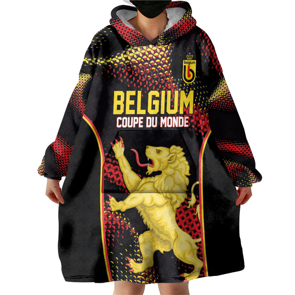 Custom World Football 2026 Belgium Wearable Blanket Hoodie Tous Ensemble Coupe du Monde Glory